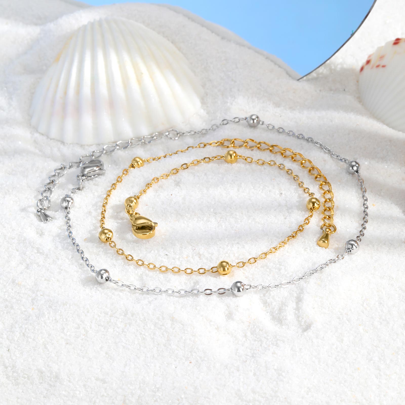 Gelang Kaki Rantai Manik-manik - Jc Jewelry & Watches Photos ulasan dan harga